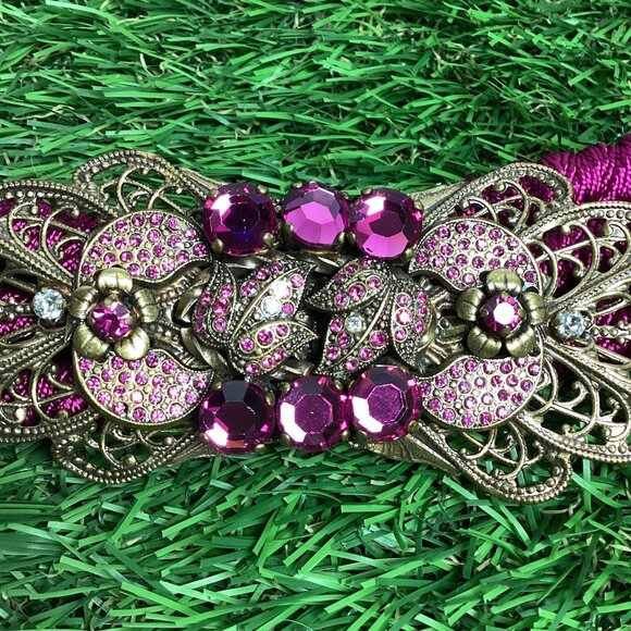 Vintage Gutos West Germany Purple Braided Rope & Rhinestone Belt S/M main image 13